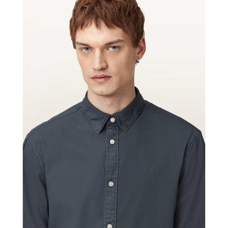 AllSaints Hawthorne Ramskull Stretch Fit Shirt image number 10